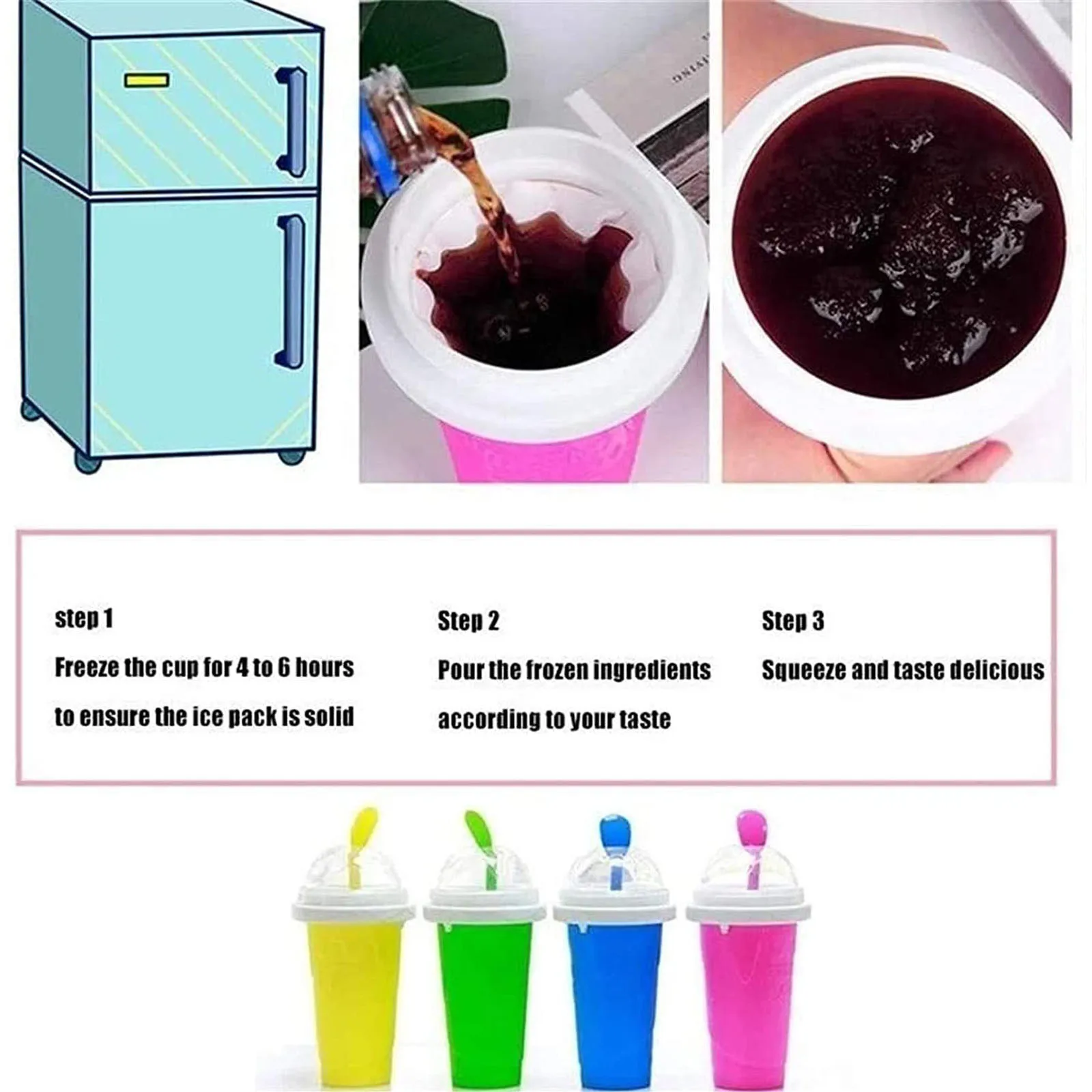 

Quick-frozen Smoothies Cup Homemade Slush And Shake Maker Household Fast Cooling Cup Ice Cream Maker Magic Slushy Maker Bottles