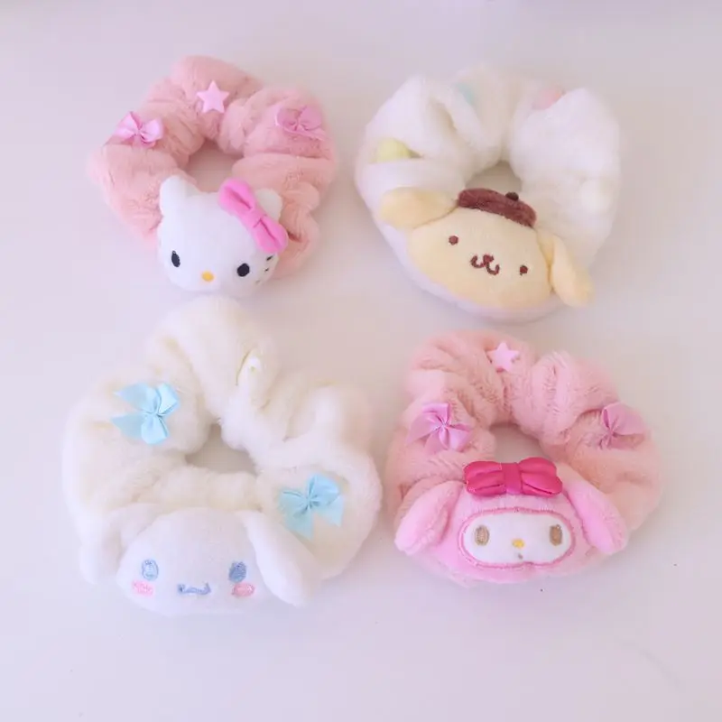 

Japan girl heart big-eared dog soft sister cute plush large intestine hair ring cartoon hair rope hair accessories rubber band