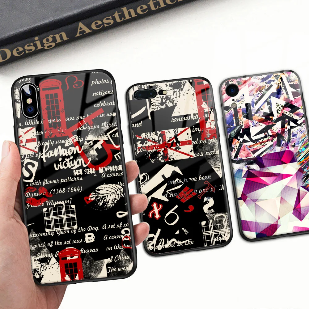 

Glass Case For iPhone 11 12 13Pro Max XS Max XR X Case Silicon Slim Tempered Glass case For iPhone 8 7 Plus 6 6s Plus 12Mini