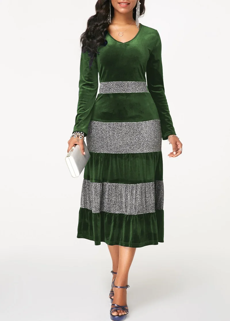 Длинные рукава в стиле пэчворк Оборки по краям цвет: бархат плиссированное