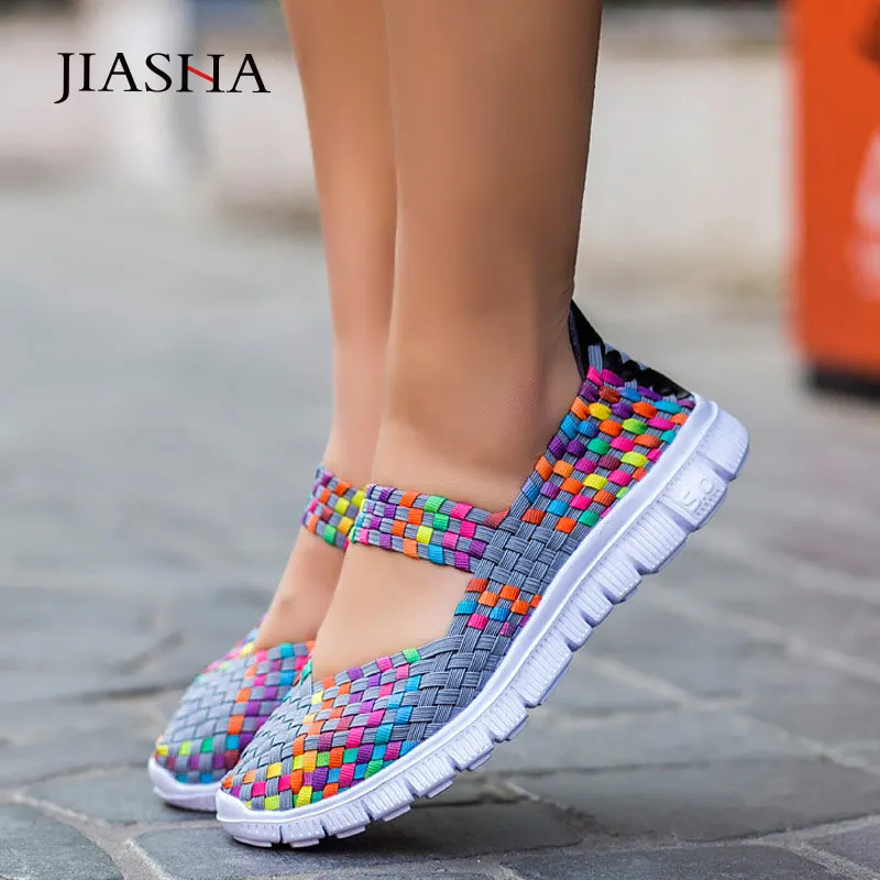 Кроссовки женские легкие из нейлона повседневная светильник дышащие плетеные