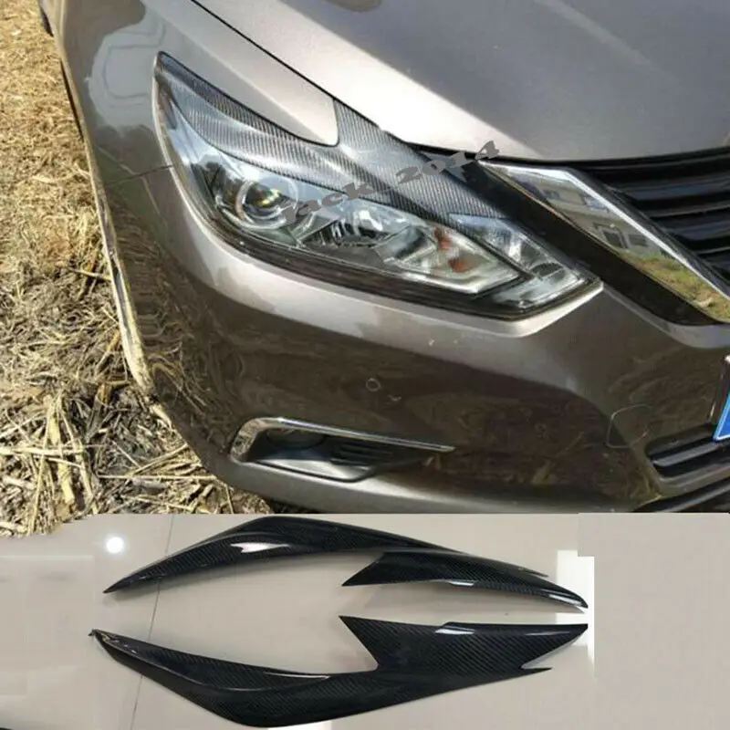 Настоящие фары из углеродного волокна для бровей век гарнир для Nissan Altima SR