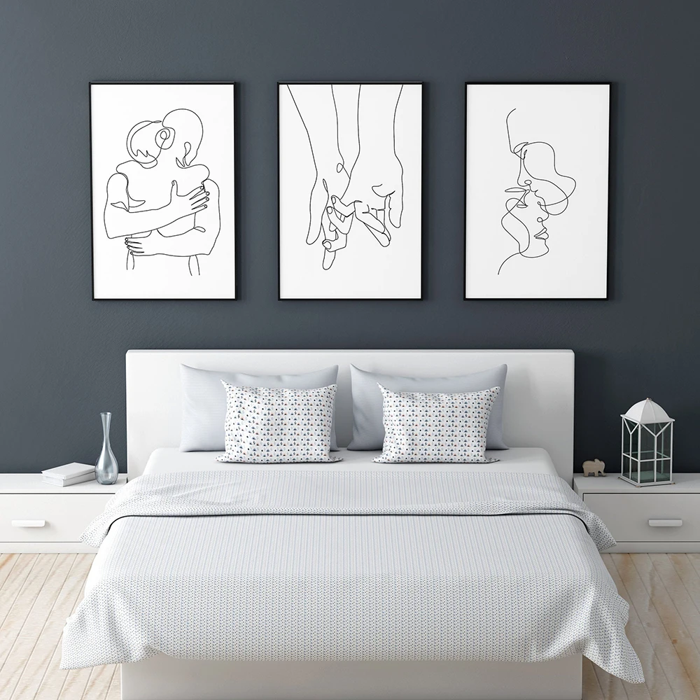 

Abstract Line Drawing Minimalist Art Silhouette Couple Figures Printable Wall Art Men Woman Body Sketch Nude Poster Home Decor