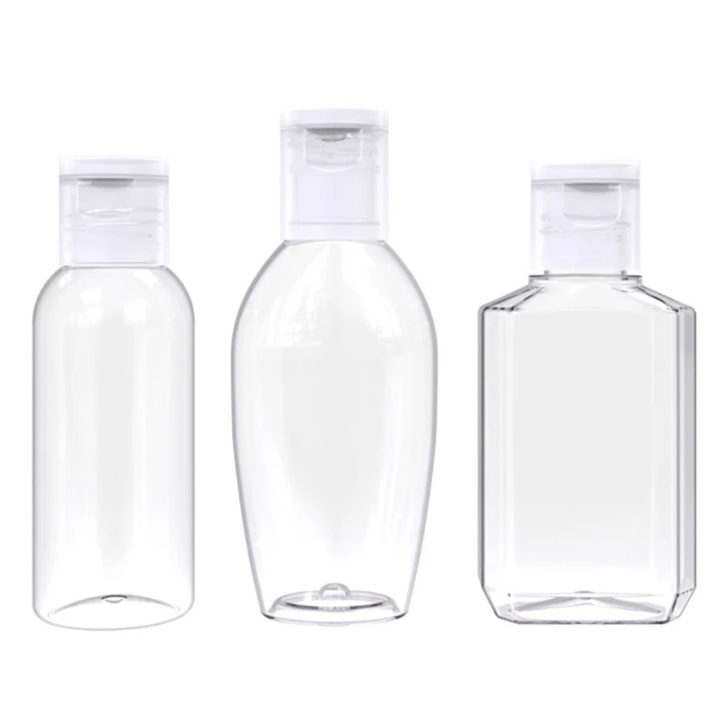 

Прозрачная пластиковая пустая бутылка с откидной крышкой для дезинфицирующего средства для рук, многоразовый контейнер, портативный диспе...