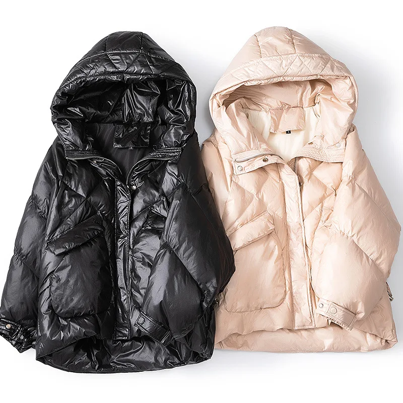 Новая зимняя Ультра Легкая белая куртка на утином пуху Женская тонкая Длинная