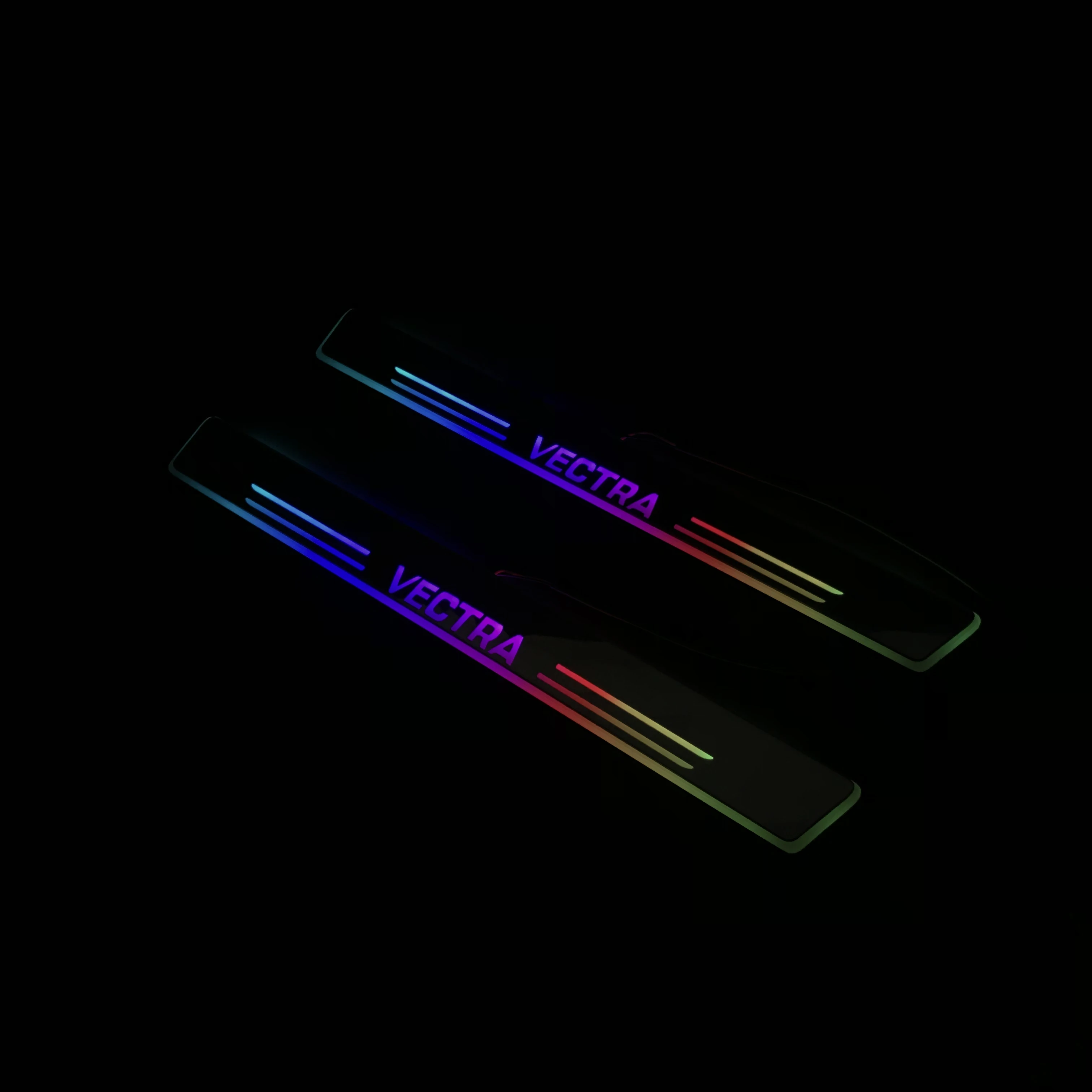 

RQXR led moving door scuff for Opel vectra dynamic door sill plate flat lining overlay rgb flowing light, 2pcs
