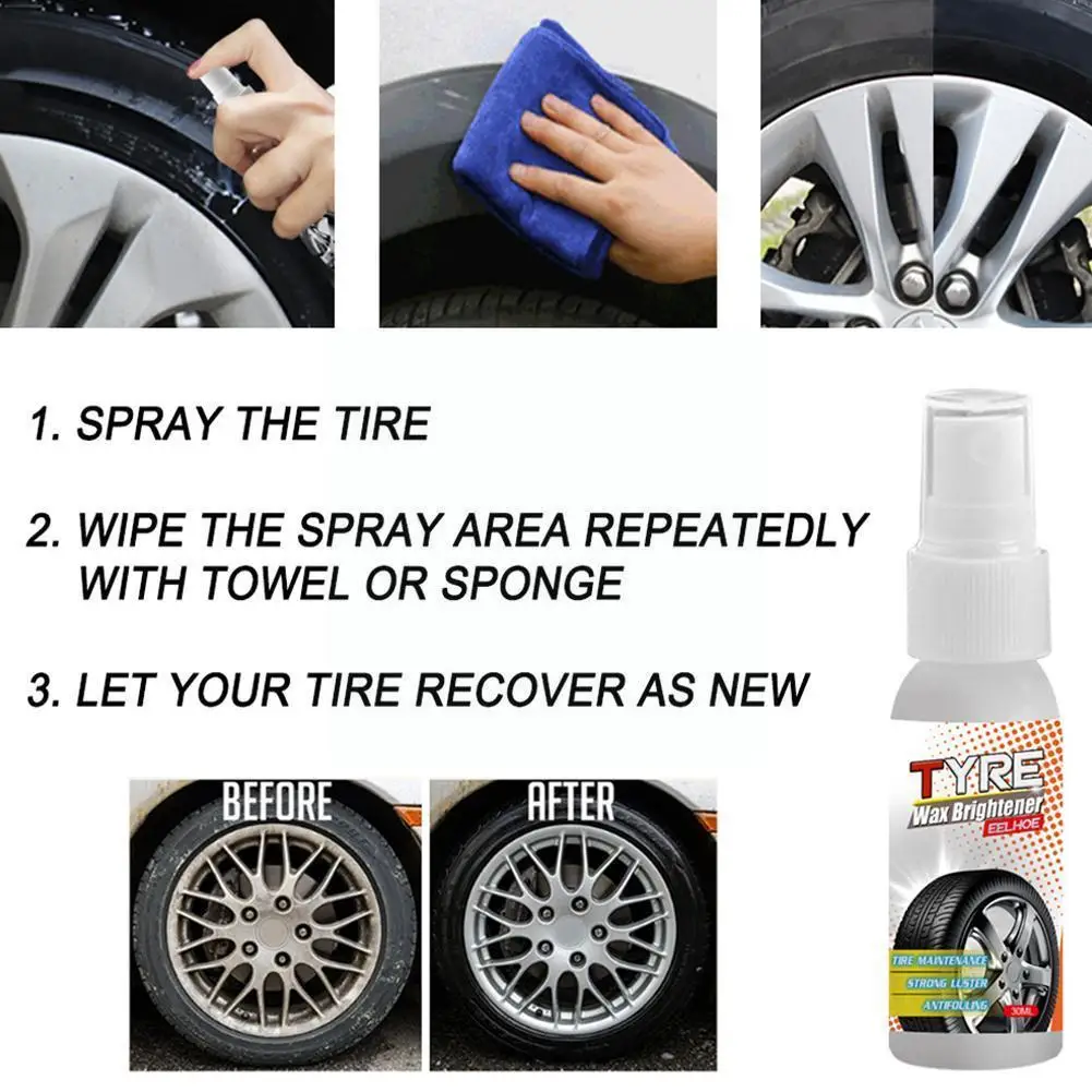 

30ml Car Tire Wax Brightener Multi-purpose Car Auto Coating Agent Cleaner Tire-wheel Protect Dedicated Polishing Refurbishi X9n8