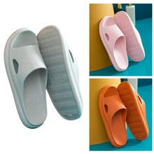 Unisex Home Slippers Summer Indoor Floor Non-slip Thick Platform Slippers Couple Family Women and Me