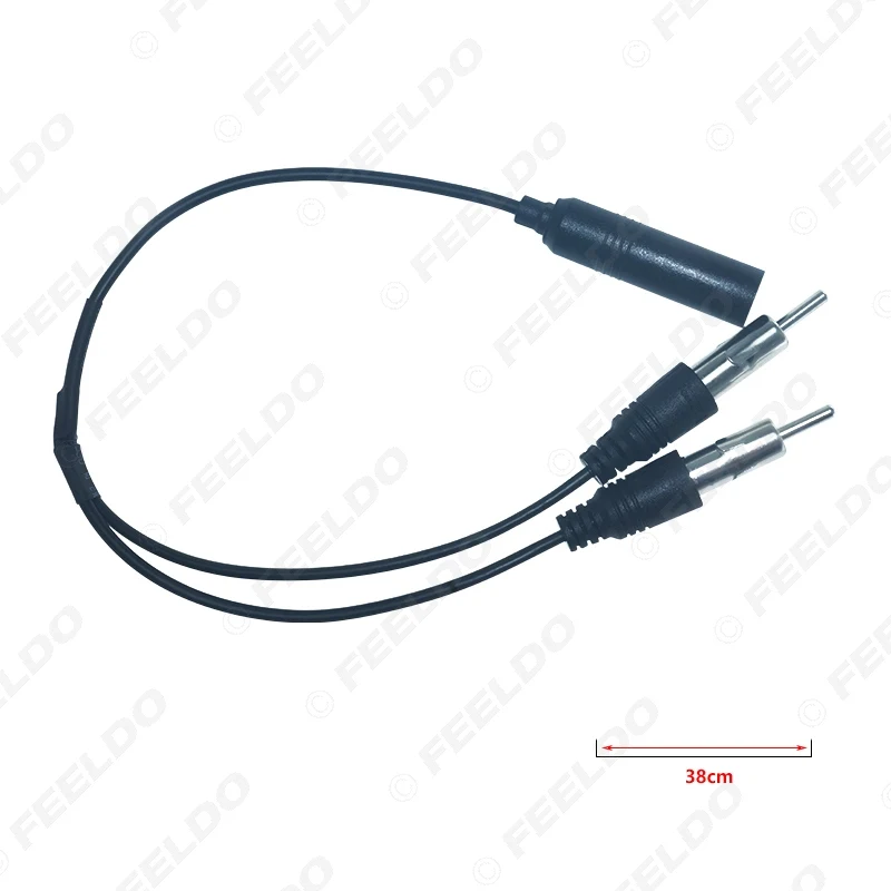 FEELDO автомобильный стерео аудио кабель радио антенна алюминиевая заглушка в 2 для