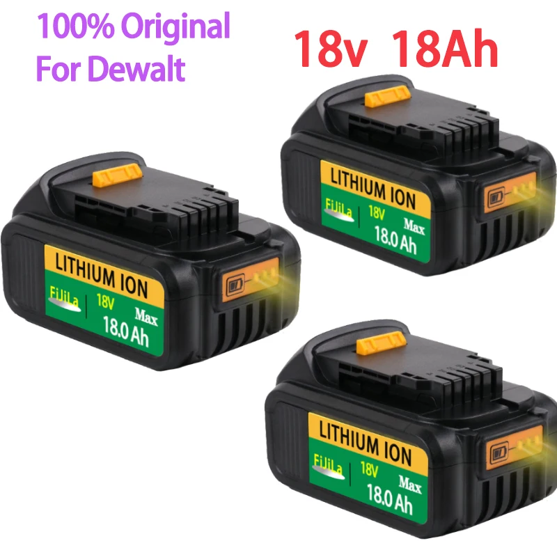 

18V 18Ah for Dewalt Power Tool Battery for Dewalt DCB180 DCB181 DCB182 DCB201 DCB201-2 DCB200 DCB200-2 DCB204-2+ 3A Charger