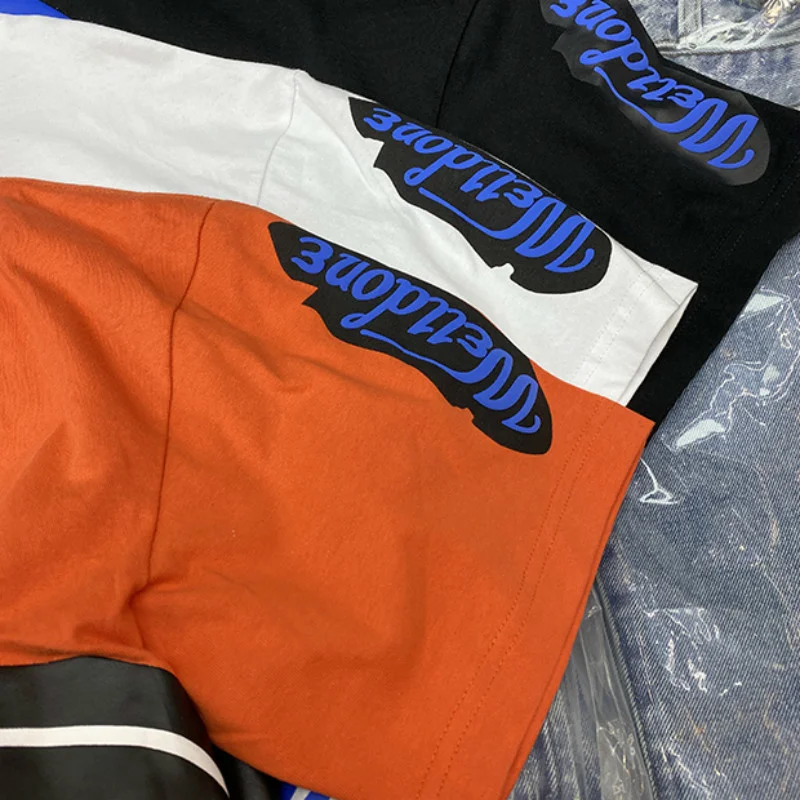 

We11done T Shirt Summer Men Women High Quality Oversize Foaming Printed We11done Tee Collection Paris Tops Short Sleeve