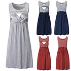 Женское платье-майка без рукавов для кормления, платье в полоску для беременных, одежда для грудного вскармливания, летние платья для беременных D30