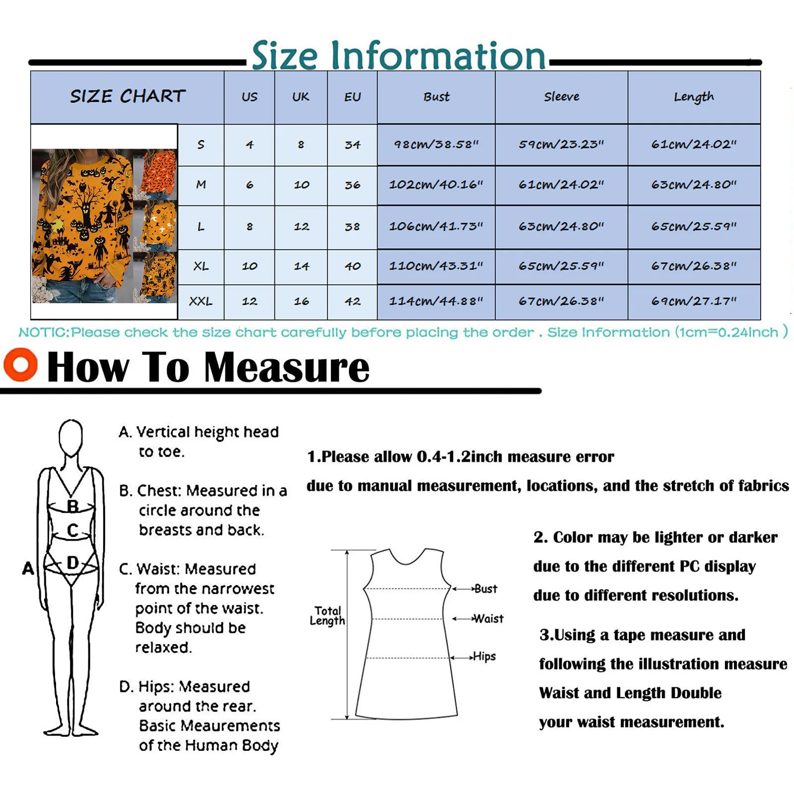 

Women's Halloween Print O-neck Long-sleeved Sweatshirt Casual Pullover Oversized Top Harajuku Genshin Impact Moletom Feminin#30