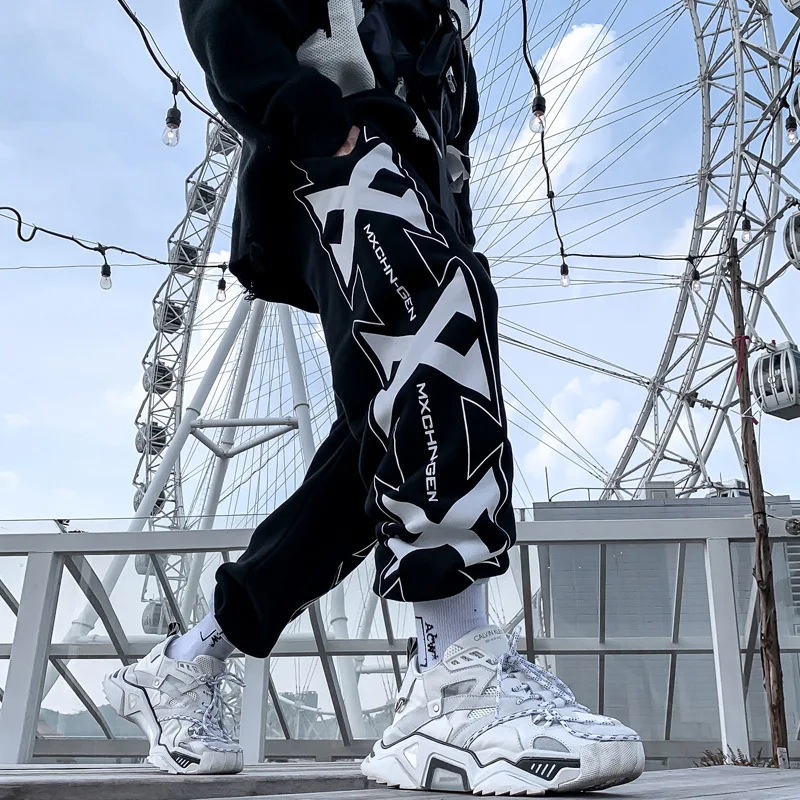 Мужские брюки шаровары с принтом логотипа F/W 2019 уличная одежда в стиле хип