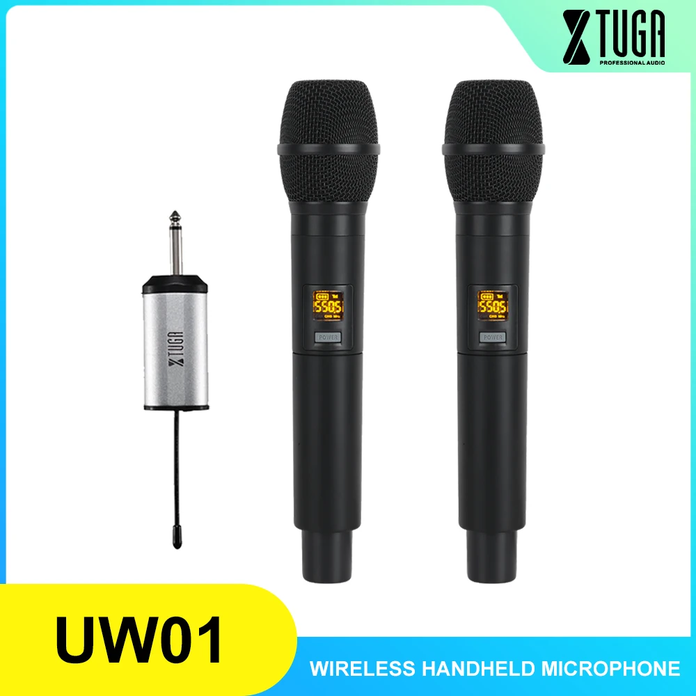 XTUGA UW 01 UHF Беспроводная микрофонная система ручной светодиодный микрофон динамик