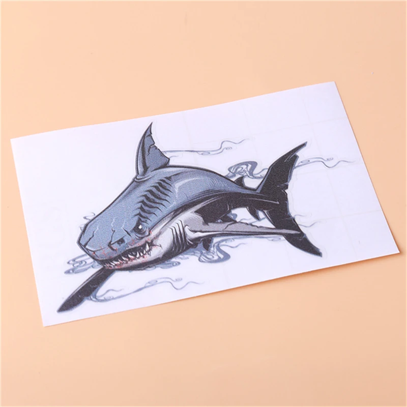 

GREAT SHARK Vinyl Decal Funny Animal Fish Car Decoration Sticker Car Body Decal Blue