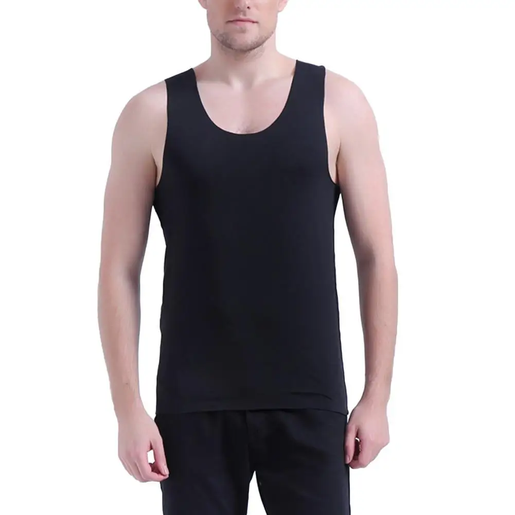 

Summer Men's Shirt Solid Color Low-cut Neck Sleeveless Seamless Cotton Oversized Summer Fitness Sports Running vest XXXXL