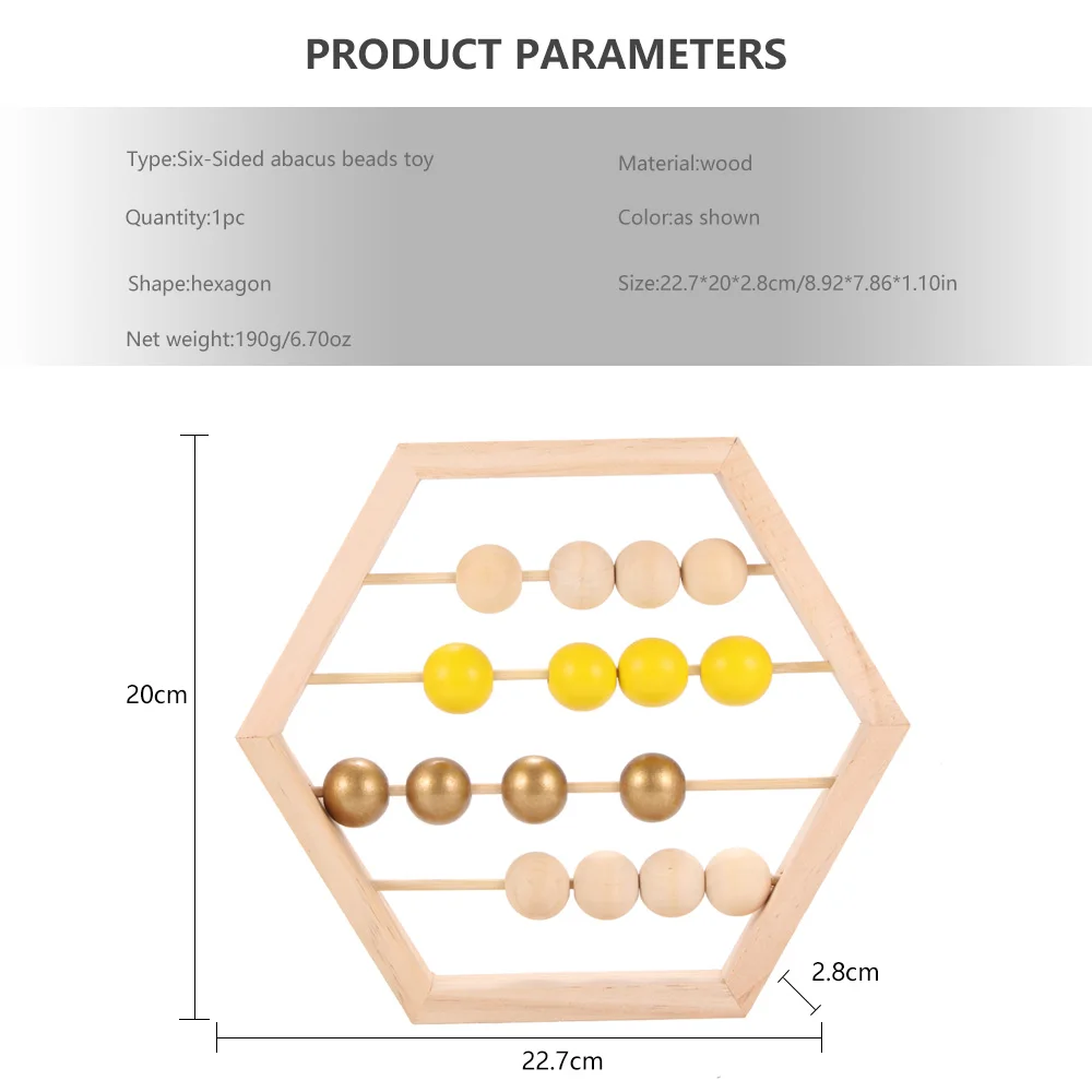 

Wooden Hexagon Abacus Beads Teaching Aids For Toddlers Children Abacus Beads Toys Wooden Toys