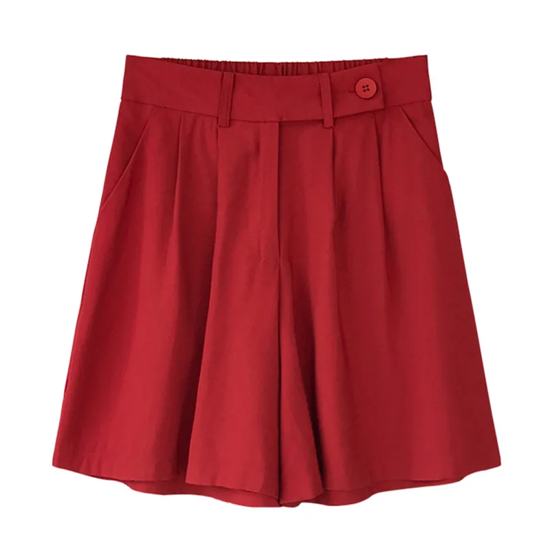 

2021 Summer New Fashion High-waist Chiffon Wide-leg Shorts Thin Five-point Suit Pants Pants for Women Stacked Leggings