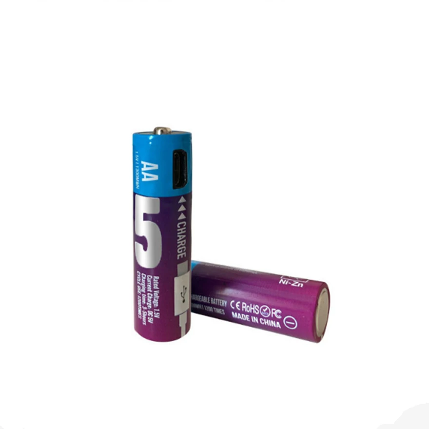 2 шт./лот Новый 1 5 В AA Аккумуляторная батарея 1300mwh USB Ni Zn аккумуляторная