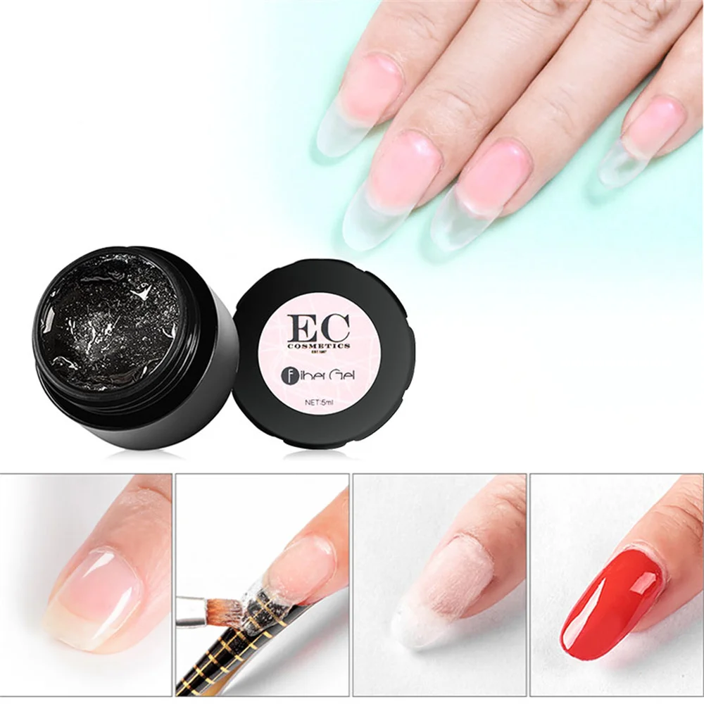 

Gelike Acrylic Nail Extension Gel Quick Building UV Polish Clear Repair Nail Art Varnish 5ml with Fake Nails Tip Fiber Gel Kit