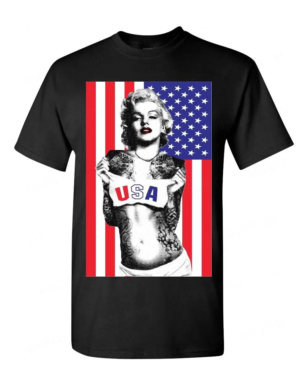 Футболка с американским флагом Мэрилин Монро американский патриотизм флаг США