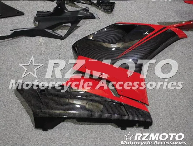 Мотоциклетный обтекатель abs комплект для Ducati 848 1098 1198 2007-2011 углеродное волокно шаблон переводная вода печать Магазин № 0130