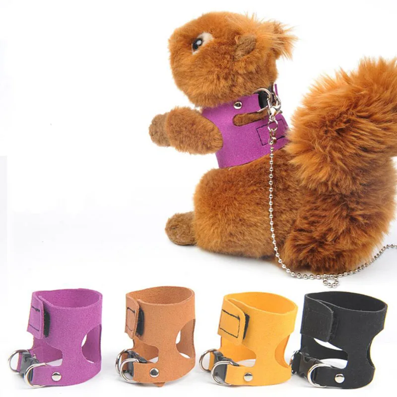 

Pet Harness Leash Set for Squirrel Rabbit Hamster Ferret Guinea Pig Leather Harness Vest Lead Leash Small Animal Pet Accessories