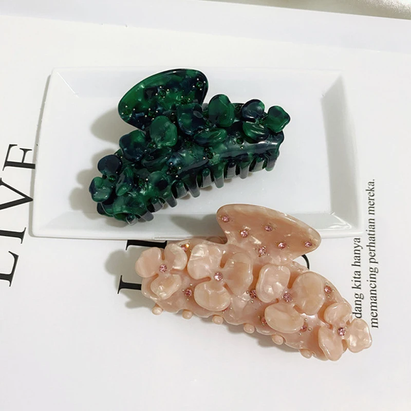 Новые модные ацетатные заколки для волос в стиле Ins винтажные зажимы с цветами