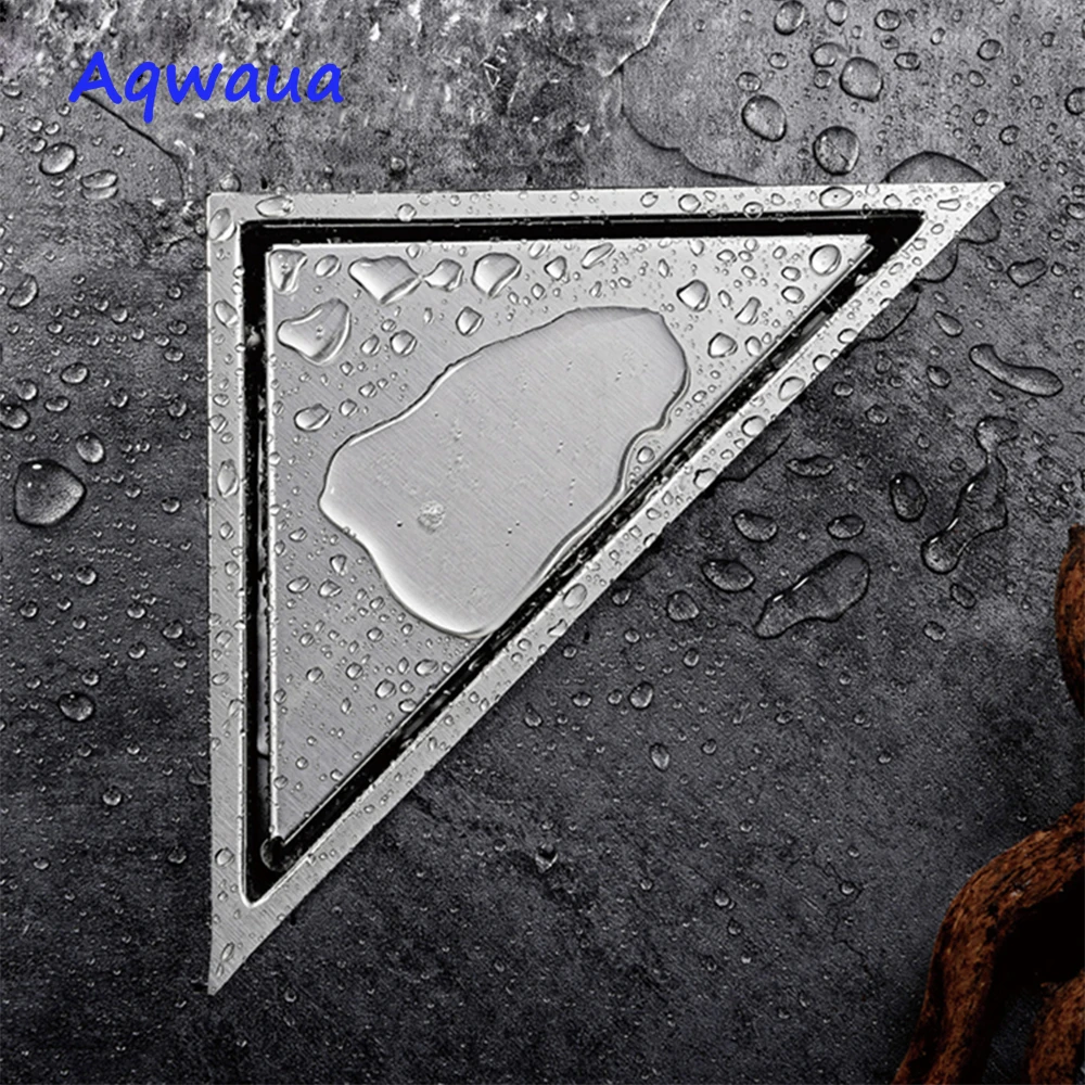 

Aqwaua Floor Drain Shower Drain Stainless Steel Triangle Bathroom Invisible Corner Floor Waste Drainer Excellent Quality