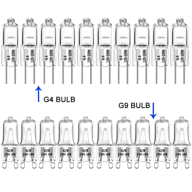 

Галогенная лампа G4, 12 В, G9, 230 В, 20 Вт, 40 Вт, 20 шт.