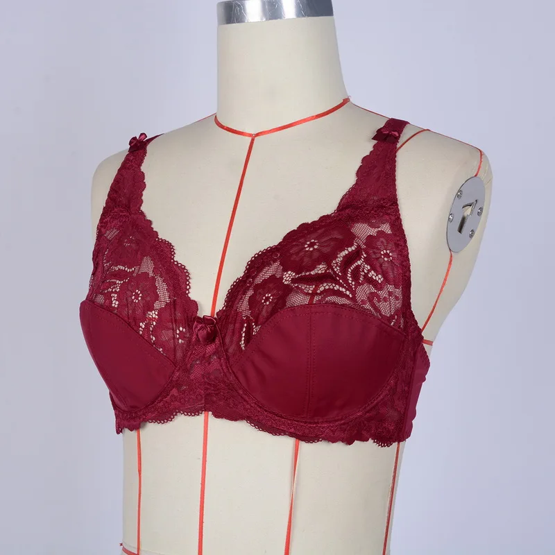 Женский ультратонкий кружевной бюстгальтер с вышивкой и бантом | Женская одежда