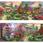 Алмазная живопись 5D сделай сам, вышивка с мотивом пейзажа, деревни, полноразмерная вышивка крестиком, круглые украшения для дома