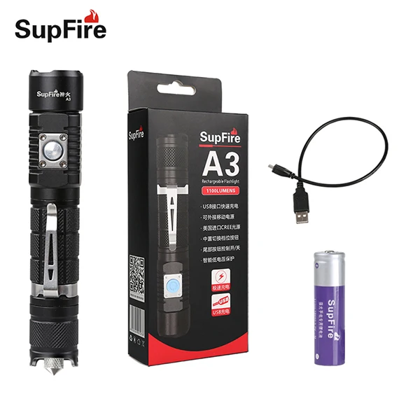 A3-S with battery Supfire светодиодный светильник-вспышка USB фонарь A3 Автомобильный светодиодный мини-кемпинговый светильник-вспышка 2300lm ДЛЯ Fenix Convoy O светильник Sofirn 18650 лампа - Испускаемый цвет: A3-S with battery