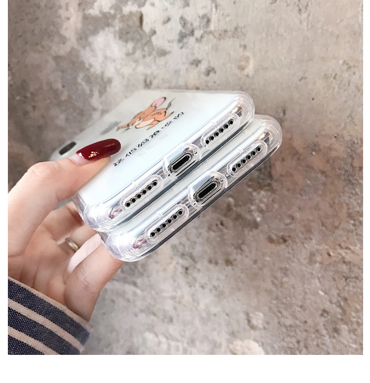 Милый чехол для телефона с котом и мышкой iPhone X XS XR XSMax 8 7 6 6S PluS мягкий силиконовый