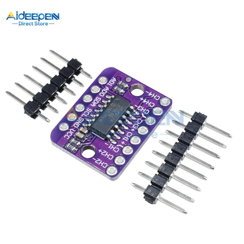 DC 2.7V-5.5V MCP3424 Programmable Gain Amplifier Module 4 Channel I2C IIC Interface A/D Converter For Arduino Raspberry Pi | Инструменты