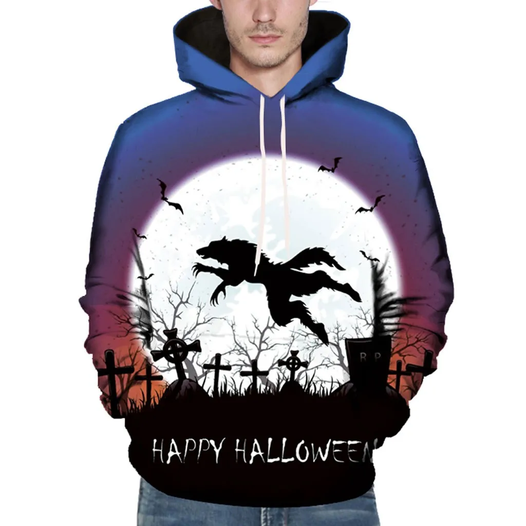 Мужские осенние толстовки с объемным принтом Клоун ужасов мужские и женские