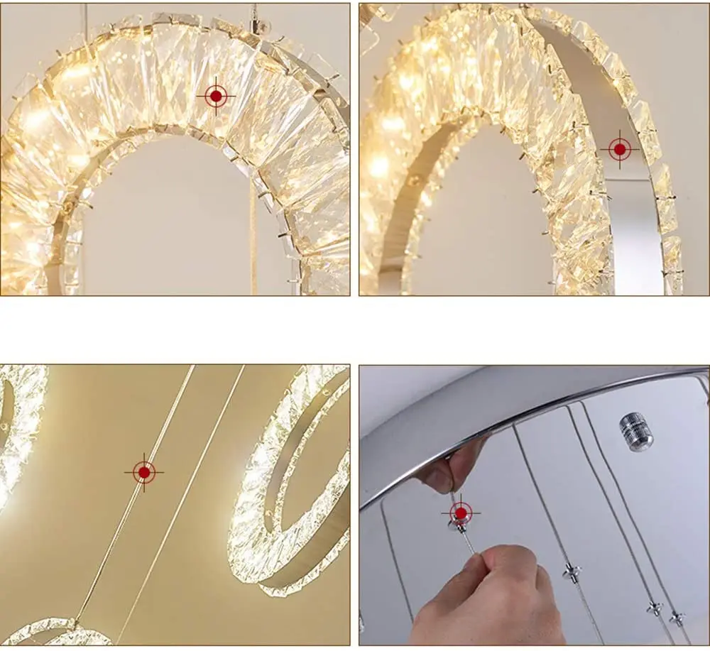 

10-Lights Modern Chandelier Dimmable Spiral Staircae Crystal Chandelier High Ceiling Light Fixtur for Villa Living Room Entryway
