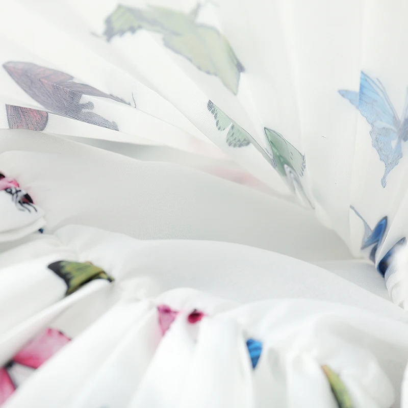 

PopRealParent-Child Outfit Fashion Butterfly Print Mom And Daughter Skirt Mini Mother Dress Family Matching Outfits Sling