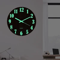 luminous wall clock with night light wooden silent clocks diy hanging digital wall clocks for living room bedroom wall art decor
