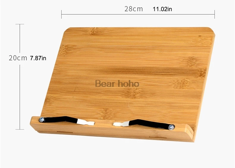 Bamboo Book Stand Adjustable Holder Tray with Page Paper Clips Cookbook Reading Desk Portable Sturdy Lightweight Bookstand | Канцтовары
