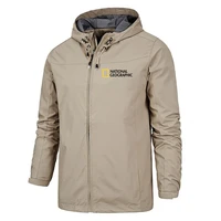 national geographic mens windproof jacket 2021 brand casual outdoor waterproof hooded coat sports outwear overcoat man clothing