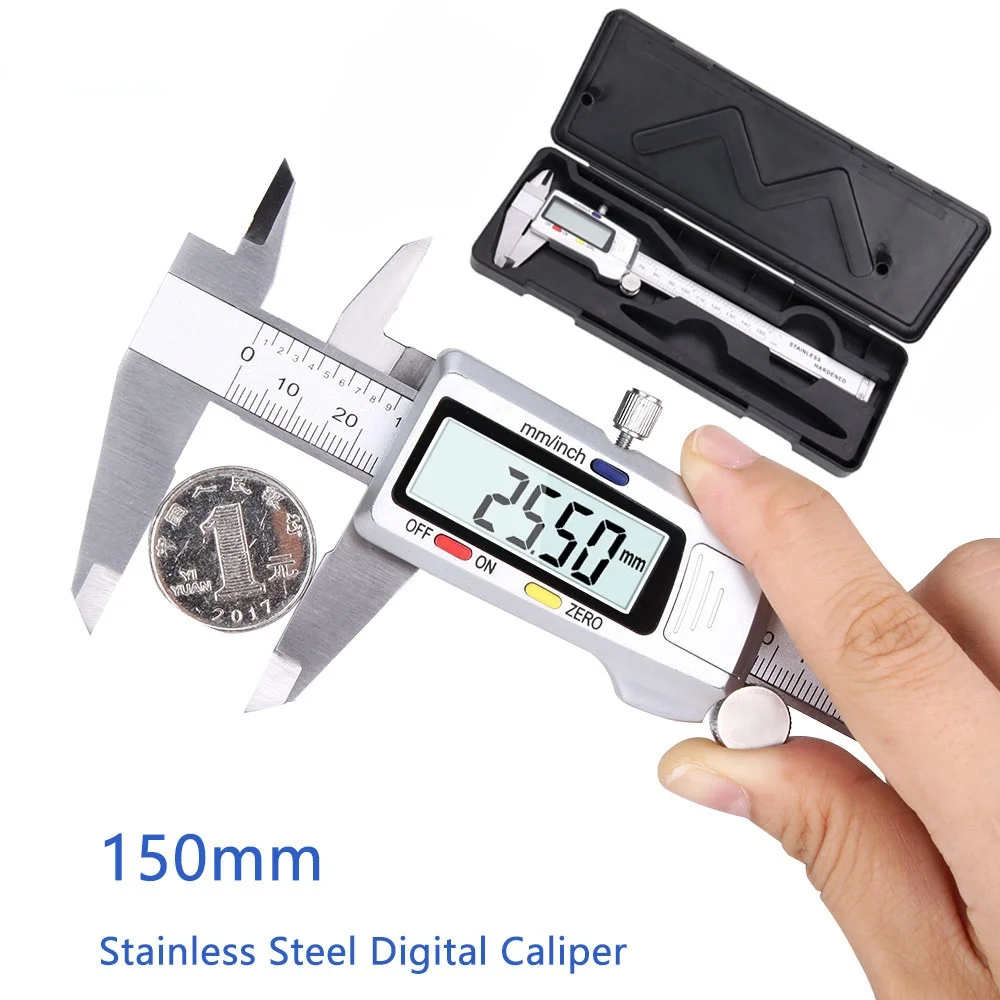 

Vastar 150mm Vernier Calipers Measuring Tool Stainless Steel Digital Caliper 6 inch Digital Ruler Measuring Instrument