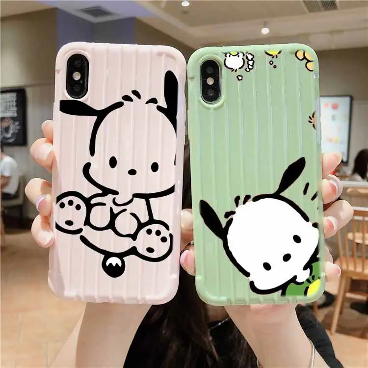 Милый черный Pochacco собака на колесиках чемодан чехол для телефона IPhone 11 Pro Max X XS MAX 8