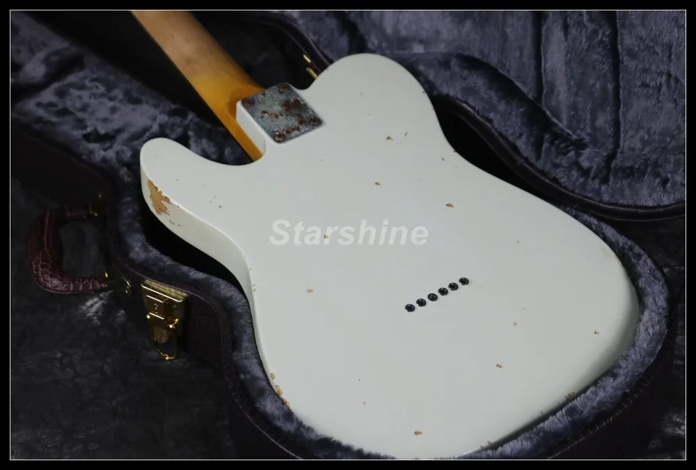 Горячая Relic TL Электрический GuitarZ-ZS4 P90 пикапы струны через тело клен шеи золы тела