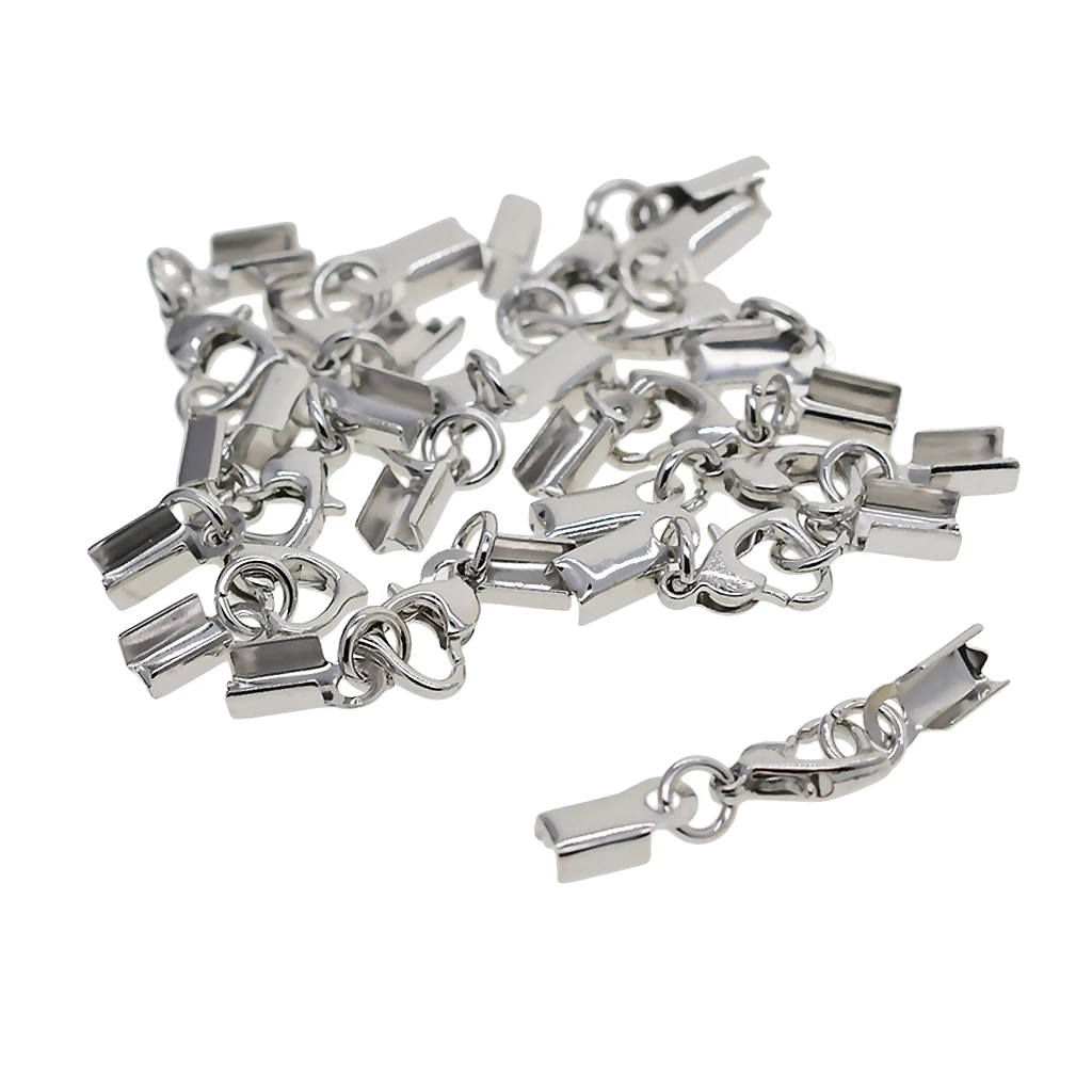 

24 Sets Lobster Clasp Corduroy Crimp Caps Lobster Clasp Jewelry Making