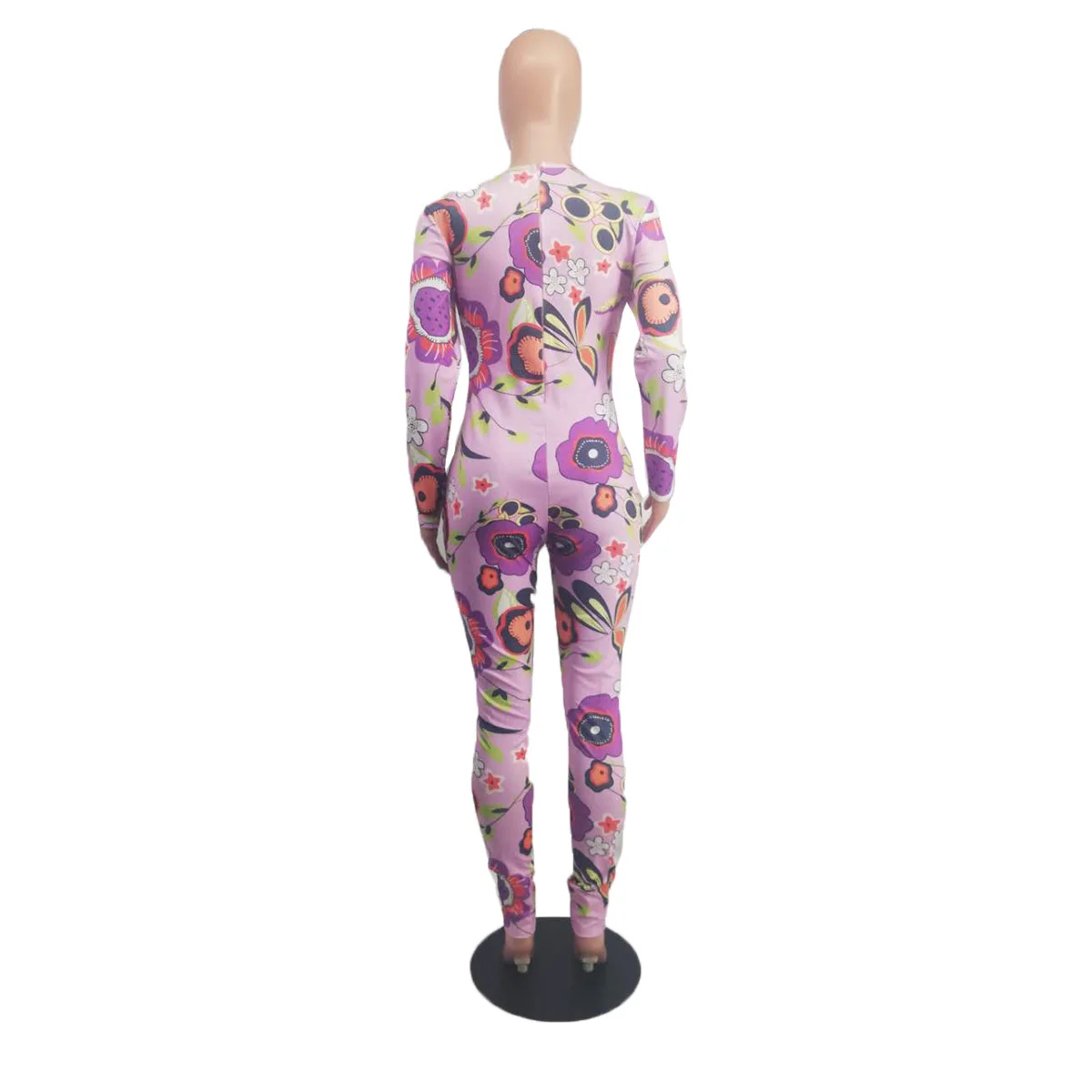 

Women Jumpsuits Fashion Casual Printing and Dyeing Waist Controlled Long Sleeves Jumpsuit