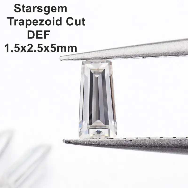 DEF белый цвет высокое качество трапециевидная огранка 1 5X2 5X5 мм VVS муассаниты
