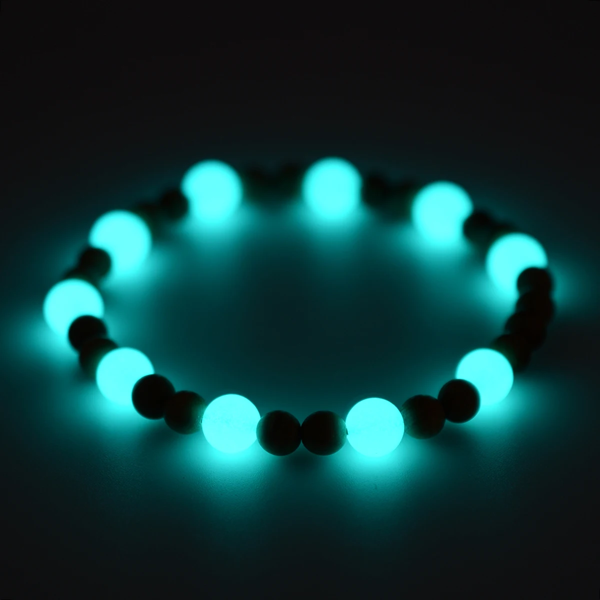 Мужские и женские светящиеся вечерние браслеты из натурального дерева для