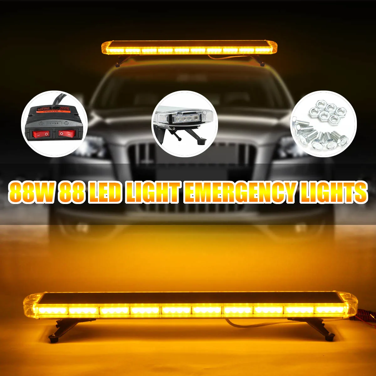

47" LED Light Bar Single Row For SUV 4X4 Off Road LED Work Light Lamp Car Strobe Light Bar Emergency Flashing Light 12V 15 Modes